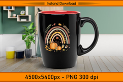 Autumn Rainbow with Pumpkins &amp; Acorns Sublimation PNG Product Image 3
