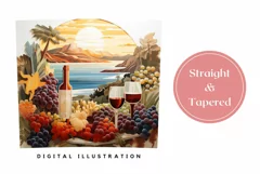 3D Wine Tumbler Wrap Design, Summer Tumbler Sublimation 3D Product Image 3