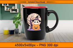 Cute Christmas Cat in Pumpkin Witch Hat PNG Product Image 3