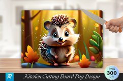Hedgehog Cutting Board Sublimation Design Product Image 1