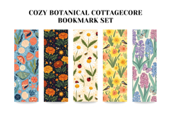 Cozy Colorful Botanical Bookmark Set,Cute Cottagecore Book Product Image 3