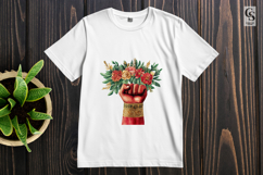 Floral Raised Fist Wreath Clipart Sublimation PNG Product Image 2