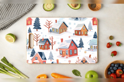 Winter Huts &amp; Houses Cutting Boards sublimation Design Product Image 3