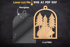 Hedgehog Christmas Ornament SVG laser cut file for Glowforge Product Image 3