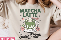 Matcha Latte Social Club PNG, Coquette Bow Positive Product Image 3