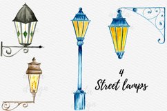 Vintage Lanterns, Victorian Clipart, Watercolor Lanterns Product Image 3