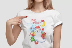 Cartoon Santa Claus with gifts. New Year holidays clipart Product Image 2