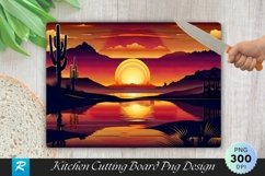Sunset Cutting Board Sublimation Design Product Image 1