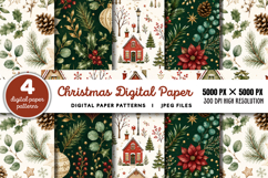 Christmas Digital Paper Backgrounds JPG Product Image 1