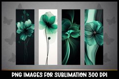 4 Whimsical Flowers Bookmarks Sublimation PNGs Product Image 1