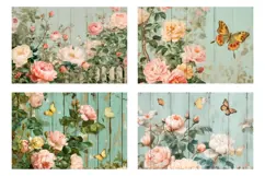 Pink Roses Cosmetic Bag Designs, Flowers Cosmetic Bag Product Image 3