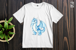 Blue Baby Ice Dragon Clipart Sublimation PNG Product Image 3