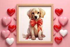 Cute Valentine Dog Clipart, Valentines Day Dog Clipart Product Image 3