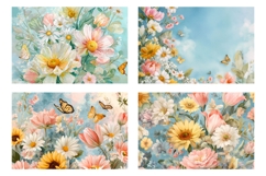 Wildflowers Cosmetic Bag, Floral Cosmetic Bag PNG Product Image 3