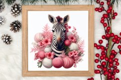 Cute Pink Christmas Animals Clipart Sublimation Product Image 3