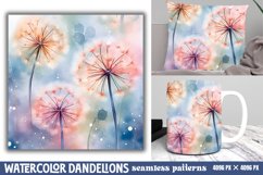 Watercolor dandelions digital paper Backgrounds, Product Image 1