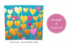 Valentine Gold Hearts Tumbler Wrap, Valentine's Day Tumbler Product Image 3