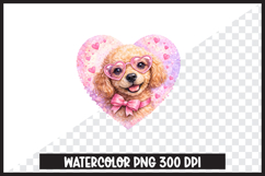 10 Valentine Dogs in Heart Frame Cute Watercolor Cliparts Product Image 4