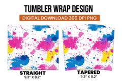 Colorful abstract splashes tumbler wrap sublimation design Product Image 3