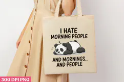 I HATE MORNING PEOPLE PNG, Lazy Sublimation PNG Product Image 3