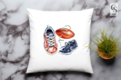 Watercolor Football Shoes Clipart PNG Product Image 3