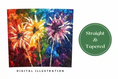 Fireworks Tumbler Wrap Design, Art Tumbler Sublimation PNG Product Image 3