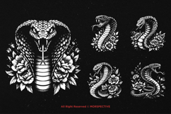 10 Bundle Dark Art Cobra Snakes with Floral Rose Viper Product Image 5