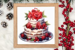 Christmas Cake Clipart, Christmas Cake Clipart Product Image 3