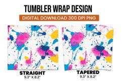 Colorful abstract splashes tumbler wrap sublimation design Product Image 3