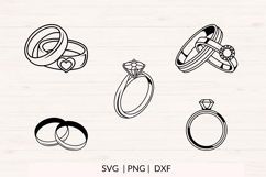 Wedding Rings SVG Bundle | 10 Ring Designs | PNG DXF Product Image 3