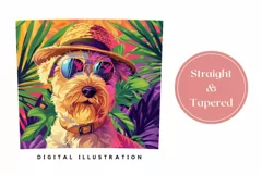 Summer Tumbler Wrap, Funny Dog With Sunglasses Tumbler PNG Product Image 3