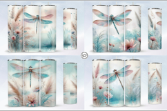 4 Dragonfly Tumbler Sublimation, 20 oz Tumbler Wrap Product Image 2
