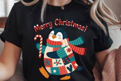 Cute Christmas Penguin Clipart, Kawaii Winter Animal Product Image 1