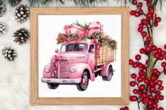Pink Christmas Car clipart Sublimation, Christmas clipart Product Image 3