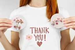Sakura Car Coaster, Watercolor Flowers Round Coasters PNG Product Image 3