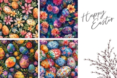 Easter Pillow Designs, Easter Eggs Print, Floral Pillow Product Image 3