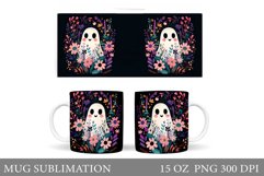 Cute Ghost Mug Design. Halloween Mug Sublimation Product Image 1