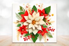 Christmas Flower Sublimation Tumbler | 3d Tumbler Wrap Product Image 3