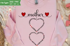 Mom Mothers Day SVG Mother SVG Dual Heart Mom Tshirt Design Product Image 4