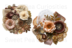Flowers, Lace Material, Ephemera, PNG, Junk Journal, clipart Product Image 3