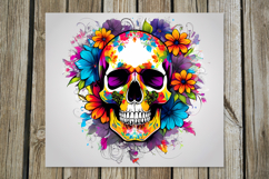 Skulls and flowers | 8 Halloween Skinny tumbler designs Product Image 3