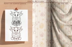 Easter and Spring pre made cute cow arts &amp; seamless pattern Product Image 3