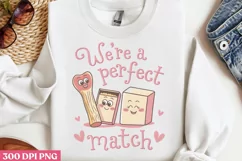 We're a perfect match PNG, Retro Valentine PNG Product Image 3