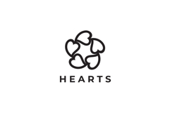 Hearts Flower Vector Logo Design Template Product Image 3