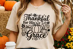 Thankful For His Grace Svg, Christian Thanksgiving Svg. Product Image 4