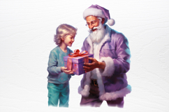 Christmas purple santa claus sublimation PNG Product Image 3