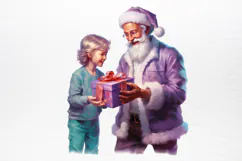 Christmas purple santa claus sublimation PNG Product Image 3