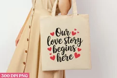 Our love story begins PNG, Retro Valentine Sublimation Product Image 2