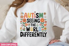 Autism_ Seeing the World PNG, Autism Sublimation PNG Product Image 1