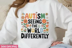 Autism_ Seeing the World PNG, Autism Sublimation PNG Product Image 1